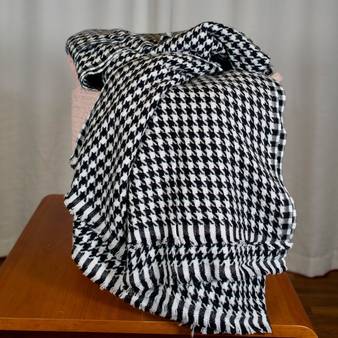 BOTT ボット 24AW HOUNDSTOOTH HOODED SCARF ハウンドトゥース